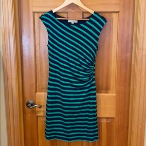 LOFT Navy Blue & Green Sleeveless Dress